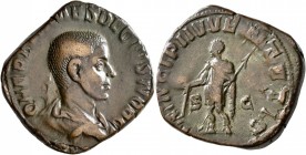 Herennius Etruscus, as Caesar, 249-251. Sestertius (Orichalcum, 28 mm, 18.23 g, 1 h), Rome. Q HER ETR MES DECIVS NOB C Bare-headed and draped bust of ...