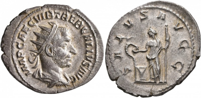 Trebonianus Gallus, 251-253. Antoninianus (Silver, 24 mm, 3.78 g, 7 h), Rome. IM...