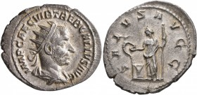 Trebonianus Gallus, 251-253. Antoninianus (Silver, 24 mm, 3.78 g, 7 h), Rome. IMP CAE C VIB TREB GALLVS AVG Radiate, draped and cuirassed bust of Treb...