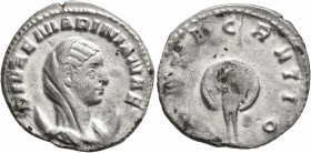 Diva Mariniana, died before 253. Antoninianus (Silver, 21 mm, 3.17 g, 11 h), Rome, circa 255-257. DIVAE MARINIANAE Veiled bust of Diva Mariniana set t...