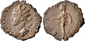 Tetricus II, Romano-Gallic Emperor, 273-274. Antoninianus (Bronze, 20 mm, 2.30 g, 7 h), Cologne, 274. C PIV ESV TETRICVS CAES Radiate, draped and cuir...
