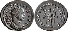 Tacitus, 275-276. Antoninianus (Bronze, 24 mm, 3.71 g, 12 h), Lugdunum, March-April 276. IMP CL TACITVS AVG Radiate, draped and cuirassed bust of Taci...