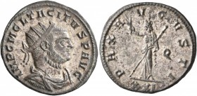 Tacitus, 275-276. Antoninianus (Silvered bronze, 22 mm, 3.78 g, 5 h), Siscia, early 276. IMP C M CL TACITVS AVG Radiate, draped and cuirassed bust of ...
