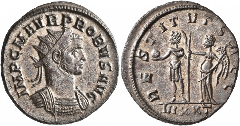 Probus, 276-282. Antoninianus (Silvered bronze, 22 mm, 4.05 g, 12 h), Ticinum, 2...