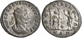 Probus, 276-282. Antoninianus (Silvered bronze, 23 mm, 3.23 g, 12 h), Serdica, 276. IMP C PROBVS INVICTVS AVG Radiate, draped and cuirassed bust of Pr...