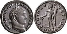 Constantine I, 307/310-337. Follis (Bronze, 22 mm, 5.65 g, 7 h), Cyzicus, mid 311. IMP C FL VAL CONSTANTINVS P F AVG Laureate head of Constantine I to...