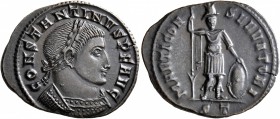 Constantine I, 307/310-337. Follis (Bronze, 24 mm, 3.85 g, 6 h), Ticinum, 312-313. CONSTANTINVS P F AVG Laureate and cuirassed bust of Constantine I t...