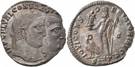 Constantine I, 307/310-337. Follis (Silvered bronze, 22 mm, 3.00 g, 6 h), Heraclea, early 313. IMP C FL VAL CONST[ANTINVS P F AVG] Laureate head of Co...