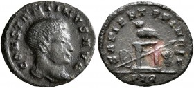 Constantine I, 307/310-337. 1/4 Follis (Bronze, 13 mm, 0.67 g, 6 h), Treveri, 313-315. CONSTANTINVS AVG Bare head of Constantine I to right. Rev. SAPI...