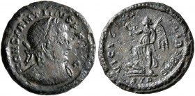 Constantine I, 307/310-337. 1/4 Follis (Bronze, 14 mm, 1.68 g, 12 h), Treveri, 321-322. CONSTANTINVS P F AVG Laureate and cuirassed bust of Constantin...