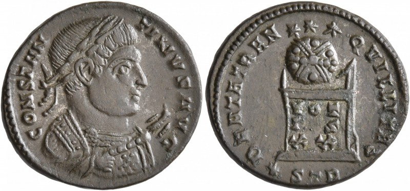 Constantine I, 307/310-337. Follis (Bronze, 20 mm, 3.23 g, 1 h), a contemporary ...