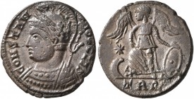 Commemorative Series, 330-354. Follis (Bronze, 16 mm, 2.00 g, 7 h), a contemporary imitation of an issue from Treveri, after 332. CONSTAN-TINOPOLIS He...