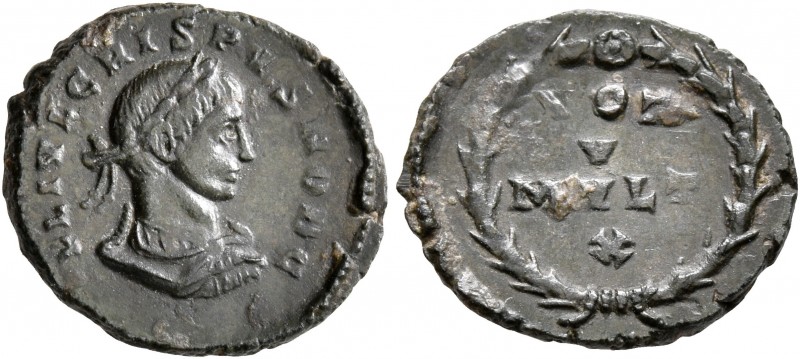 Crispus, Caesar, 316-326. 1/4 Follis (Bronze, 14 mm, 1.40 g, 5 h), Treveri, circ...