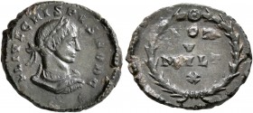 Crispus, Caesar, 316-326. 1/4 Follis (Bronze, 14 mm, 1.40 g, 5 h), Treveri, circa 320. FL IVL CRISPVS NOB C Laureate, draped and cuirassed bust of Cri...