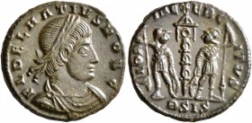 Delmatius, Caesar, 335-337. Follis (Bronze, 16 mm, 2.00 g, 12 h), Siscia, 335-336. FL DELMATIVS NOB C Laureate, draped and cuirassed bust of Delmatius...