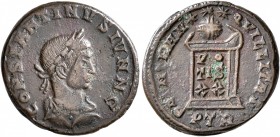 Constantine II, as Caesar, 316-337. Follis (Bronze, 18 mm, 3.61 g, 6 h), a contemporary imitation of an issue from Treveri, after 322. CONSTANTINVS IV...