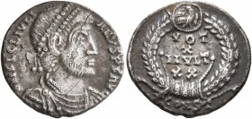 Julian II, 360-363. Siliqua (Silver, 16 mm, 2.00 g, 12 h), Arelate. D N FL CL IVLIANVS P F AVG Pearl-diademed, draped and cuirassed bust of Julian II ...