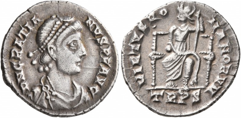 Gratian, 367-383. Siliqua (Silver, 18 mm, 2.10 g, 6 h), Treveri, 378-383. D N GR...