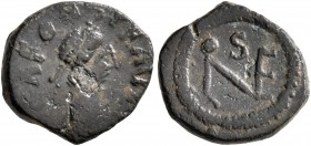Leo I, 457-474. Nummus (Bronze, 11 mm, 1.37 g, 7 h), Constantinopolis. [D N] ΛEONS P F AVG Pearl-diademed, draped and cuirassed bust of Leo I to right...