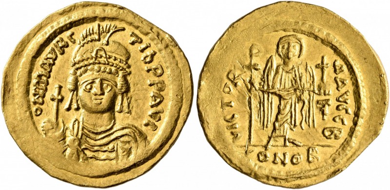 Maurice Tiberius, 582-602. Solidus (Gold, 22 mm, 4.50 g, 7 h), Constantinopolis....