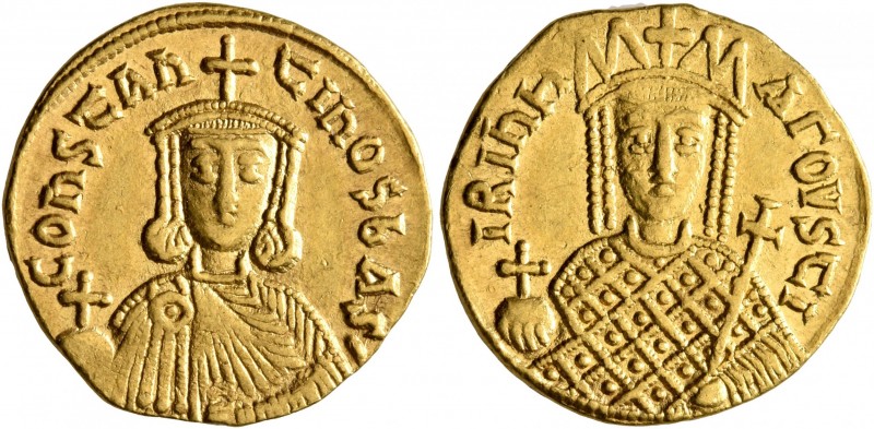 Constantine VI & Irene, 780-797. Solidus (Gold, 19 mm, 4.34 g, 6 h), Constantino...