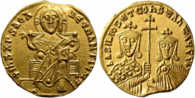 Basil I the Macedonian, with Constantine, 867-886. Solidus (Gold, 19 mm, 4.38 g,...