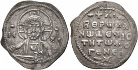 Romanus IV Diogenes, 1068-1071. 2/3 Miliaresion (Silver, 21 mm, 1.42 g, 6 h), Constantinopolis. Nimbate bust of Christ facing, wearing tunic and palli...
