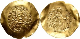 Manuel I Comnenus, 1143-1180. Hyperpyron (Gold, 29 mm, 4.41 g, 6 h), Constantinopolis, circa 1167-1183. +ΚЄ ROHΘЄI Draped bust of Christ facing, nimba...