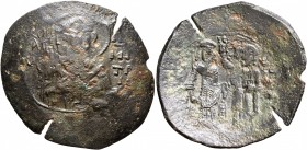 Manuel Comnenus-Ducas, despot of Thessalonica, 1230-1237. Trachy (Bronze, 31 mm, 3.38 g, 7 h), Thessalonica. O /AΓI/O/C ΔH/MI/TP/IOC Bust of St. Demet...