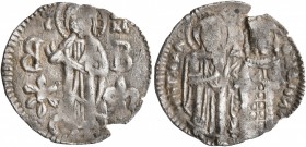 Andronicus III Palaeologus, 1328-1341. Reduced Basilikon (Silver, 19 mm, 1.19 g, 7 h), light series, Constantinopolis. Christ standing facing on soupp...