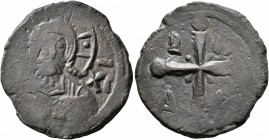 CRUSADERS. Edessa. Baldwin I (?), 1098-1100. Follis (Bronze, 26 mm, 7.42 g, 1 h). Nimbate and draped bust of Christ facing, raising his right hand in ...