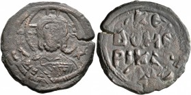 CRUSADERS. Edessa. Richard of Salerno, regent, 1104-1108. Follis (Bronze, 26 mm, 8.40 g, 12 h). Nimbate and draped bust of Christ facing, raising his ...