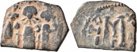 ISLAMIC, Time of the Rashidun. Pseudo-Byzantine types. Fals (Bronze, 22 mm, 3.88 g, 12 h), imitating a 'Cyprus follis', uncertain mint, AH 15/16-23/4 ...