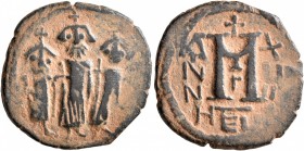 ISLAMIC, Time of the Rashidun. Pseudo-Byzantine types. Fals (Bronze, 23 mm, 6.06 g, 5 h), imitating a 'Cyprus follis', uncertain, 15/16-23/4 AH / 637-...