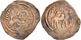 ISLAMIC, Umayyad Caliphate. temp. 'Abd al-Malik ibn Marwan, AH 65-86 / AD 685-705. Pashiz (Bronze, 19 mm, 0.69 g, 6 h), Anonymous Arab-Sasanian type, ...