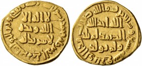 ISLAMIC, Umayyad Caliphate. temp. 'Abd al-Malik ibn Marwan, AH 65-86 / AD 685-705. Dinar (Gold, 19 mm, 3.94 g, 7 h), no mint name, AH 79 = AD 698/9. I...