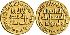 ISLAMIC, Umayyad Caliphate. temp. 'Abd al-Malik ibn Marwan, AH 65-86 / AD 685-705. Dinar (Gold, 19 mm, 4.17 g, 6 h), no mint name, AH 86 = AD 705. In ...