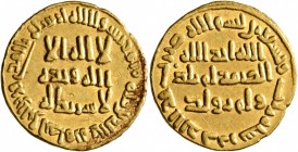 ISLAMIC, Umayyad Caliphate. temp. al-Walid I ibn 'Abd al-Malik, AH 86-96 / AD 705-715. Dinar (Gold, 20 mm, 4.24 g, 7 h), no mint name, AH 93 = AD 711/...