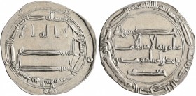ISLAMIC, 'Abbasid Caliphate. temp. Al-Mahdi, AH 158-169 / AD 775-785. Dirham (Silver, 26 mm, 2.83 g, 12 h), Madinat al-Salam, AH 163 = AD 779-780. SIC...