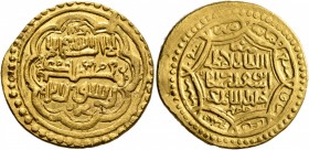 ISLAMIC, Mongols. Ilkhanids. Abu Sa'id Bahadur, AH 716-736 / AD 1316-1335. Heavy Dinar (Gold, 24 mm, 8.35 g, 7 h), Jajarm, AH 729 = AD 1328/9. Diler A...