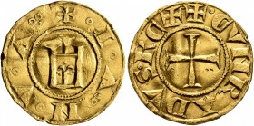 ITALY. Genova. Republic, 1139-1339. Genovino (Gold, 20 mm, 3.47 g, 3 h), struck in the name of the Holy Roman Emperor Conrad II. +•IA•NV•A• Castle faç...
