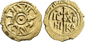 ITALY. Sicilia (Regno). Ruggero II, 1130-1154. Tarì (Gold, 13 mm, 1.18 g), Palermo. Pellet in circle; around circle, 'al-malik Rujjar al-mu‘tazz billa...