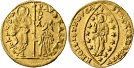 ITALY. Venezia (Venice). Paolo Renier, 1779-1789. Ducat (Gold, 21 mm, 3.50 g, 7 h). St. Mark standing right, presenting banner to Doge kneeling left. ...