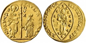 ITALY. Venezia (Venice). Paolo Renier, 1779-1789. Ducat (Gold, 21 mm, 3.46 g, 8 h). St. Mark standing right, presenting banner to Doge kneeling left. ...