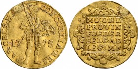 LOW COUNTRIES. Verenigde Nederlanden (United Netherlands). 1581-1795. Ducat (Gold, 22 mm, 3.46 g, 1 h), Holland, 1776. PAR•CRES•HOL• - CONCORDIA•RES K...
