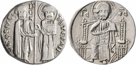 SERBIA. Stefan Uros II Milutin, king, 1282-1321. Gros (Silver, 19 mm, 1.82 g, 7 h). VROSIVS•REX•S•STEFAN' Stefan Uroš II standing facing on the left, ...
