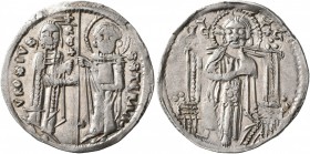 SERBIA. Stefan Uros II Milutin, king, 1282-1321. Gros (Silver, 21 mm, 1.81 g, 1 h). VROSIVS REX S STEFAN' Stefan Uroš II standing facing on the left, ...
