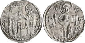 SERBIA. Stefan Uros II Milutin, king, 1282-1321. Gros (Silver, 22 mm, 2.05 g, 7 h). VROSIVS•REX•S•STEFAN' Stefan Uroš II standing facing on the left, ...