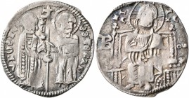 SERBIA. Stefan Uros II Milutin, king, 1282-1321. Gros (Silver, 21 mm, 2.00 g, 5 h). VROSIVS•REX•S•STEFAN' Stefan Uroš II standing facing on the left, ...
