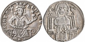 SERBIA. Stefan Uros II Milutin, king, 1282-1321. Gros (Silver, 19 mm, 1.92 g, 2 h). MONЄTA REGIS VR[OSI] Stefan Uroš II enthroned facing, crowned, hol...